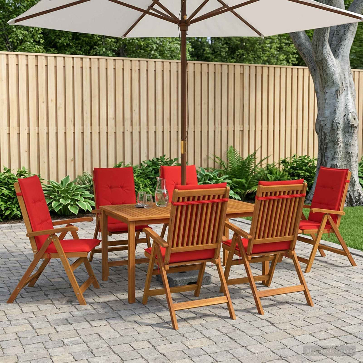 7-Delige Tuinset 180X90X75 Cm Massief Acaciahout