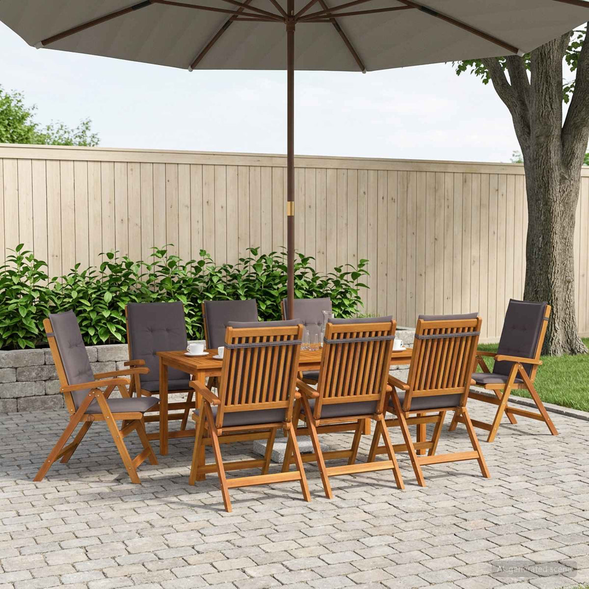 7-Delige Tuinset 180X90X75 Cm Massief Acaciahout