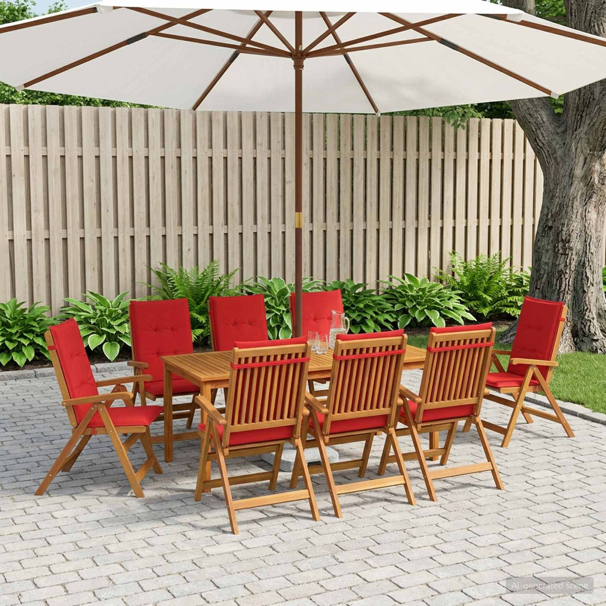 7-Delige Tuinset 180X90X75 Cm Massief Acaciahout