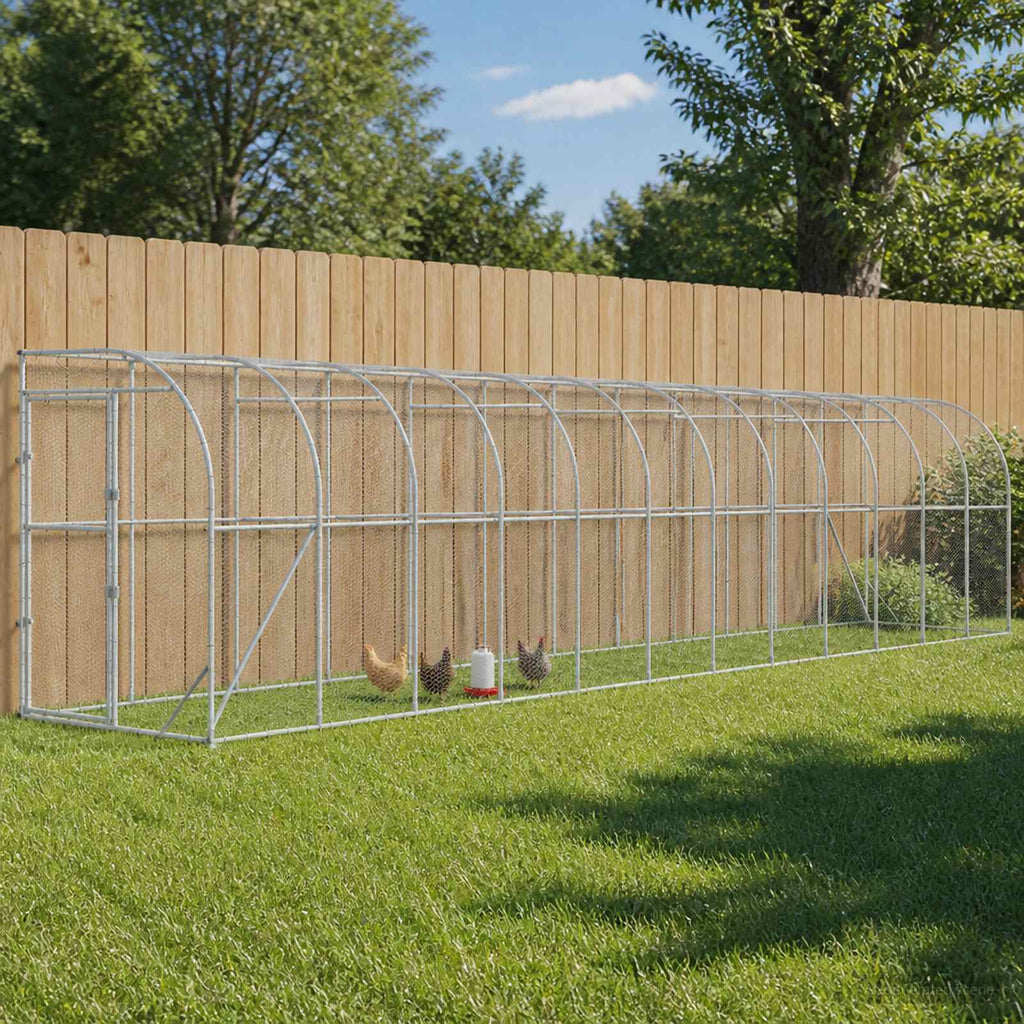 Kippenhok Tegen De Muur Zilver 600 X 150 X 215 Cm