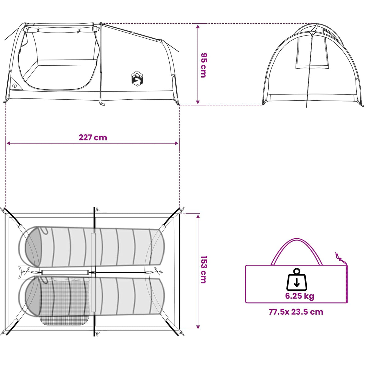 Hiking Tent Waterdicht Legergroen