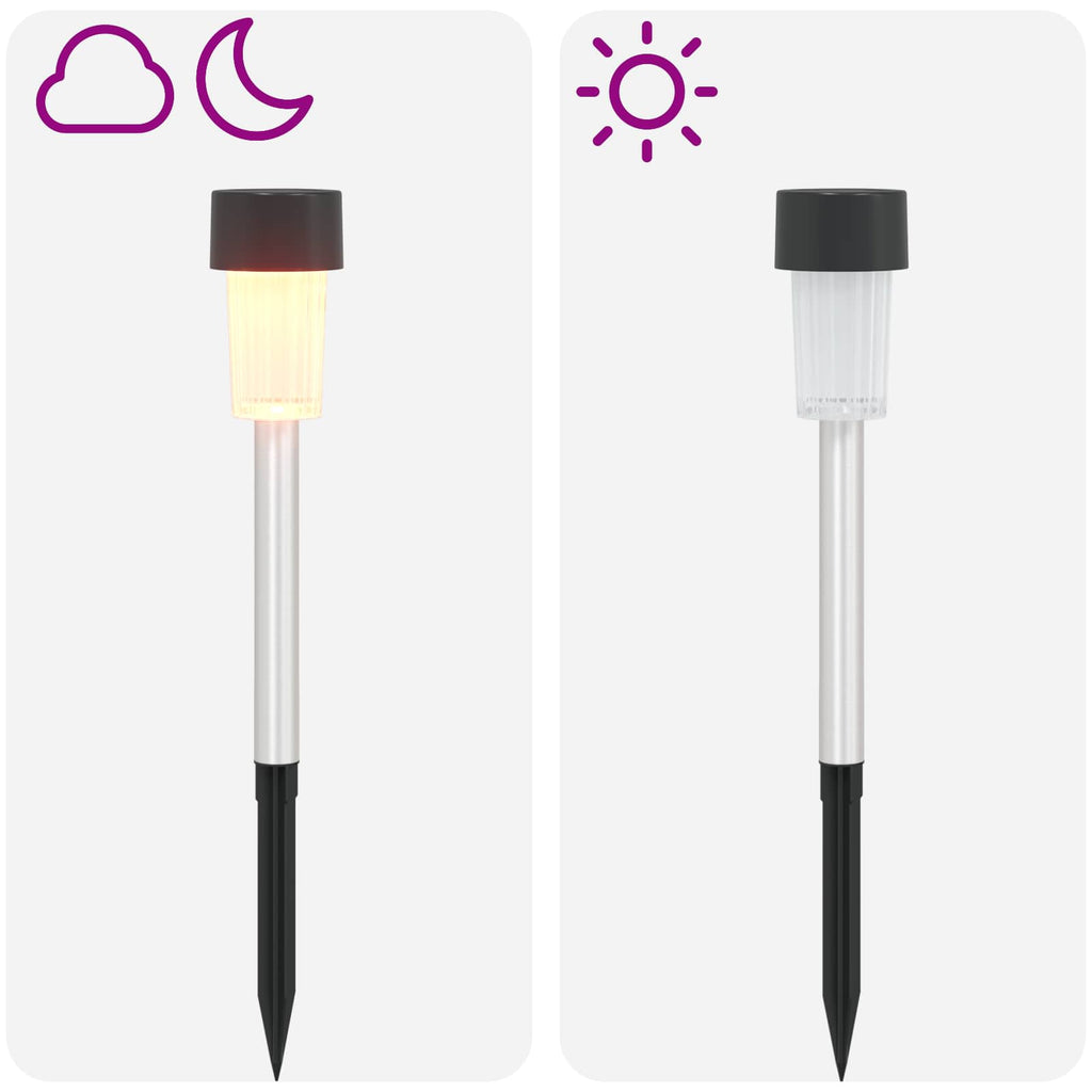 Buitenzonne-Lampen Met Grondpin 24 St Warmwit 29,5 Cm