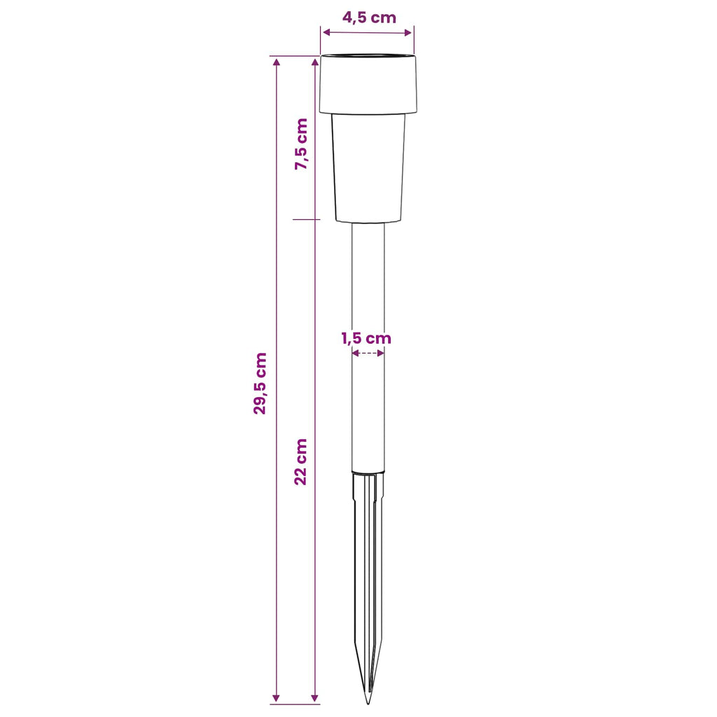 Buitenzonne-Lampen Met Grondpin 24 St Warmwit 29,5 Cm