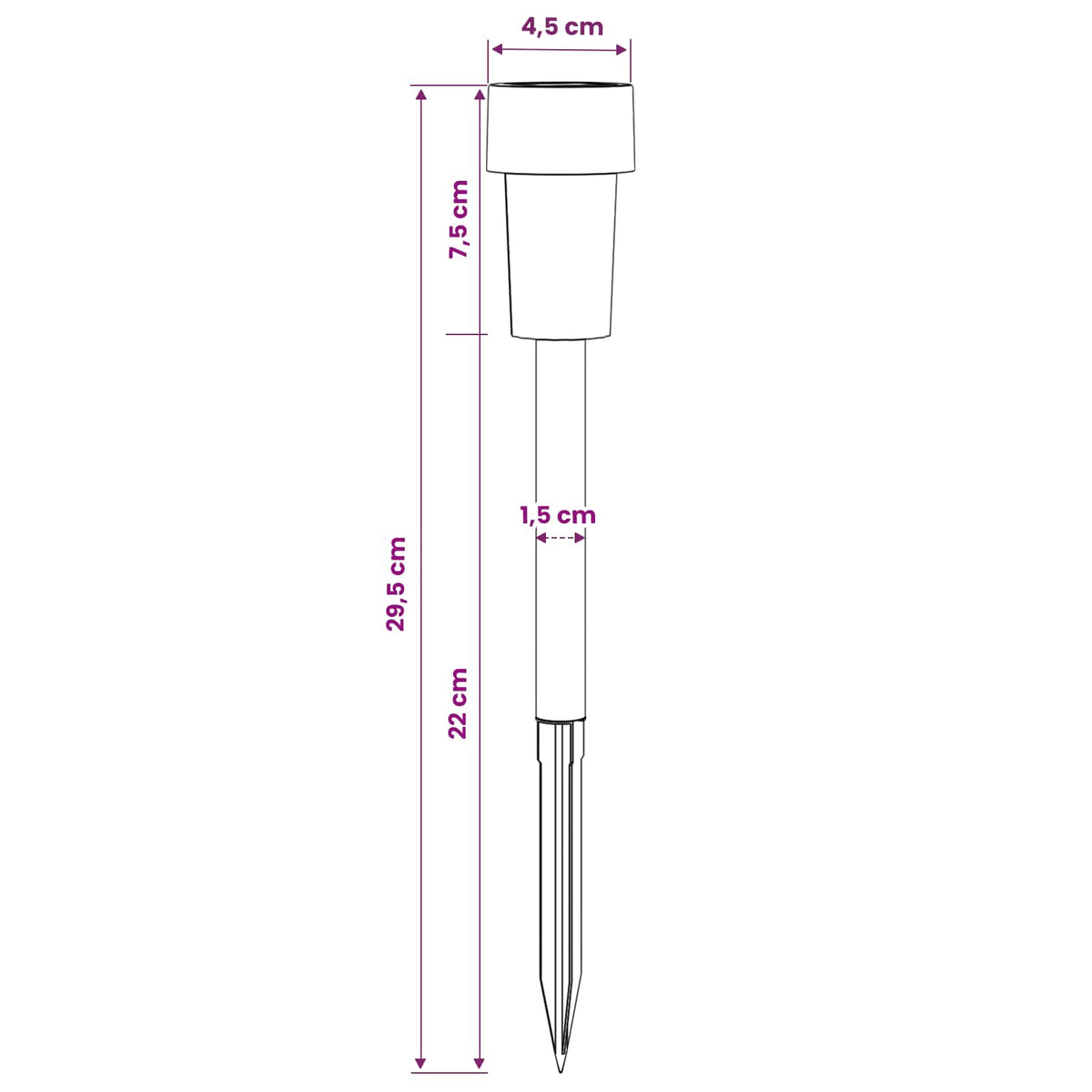 Buitenzonne-Lampen Met Grondpin 24 St Warmwit 29,5 Cm