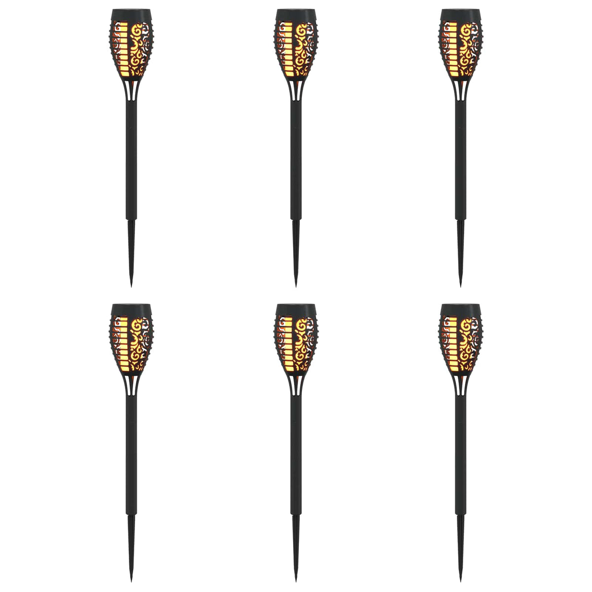 Buitenzonne-Lampen Met Grondpin 6 St Warmwit 47,5 Cm Abs