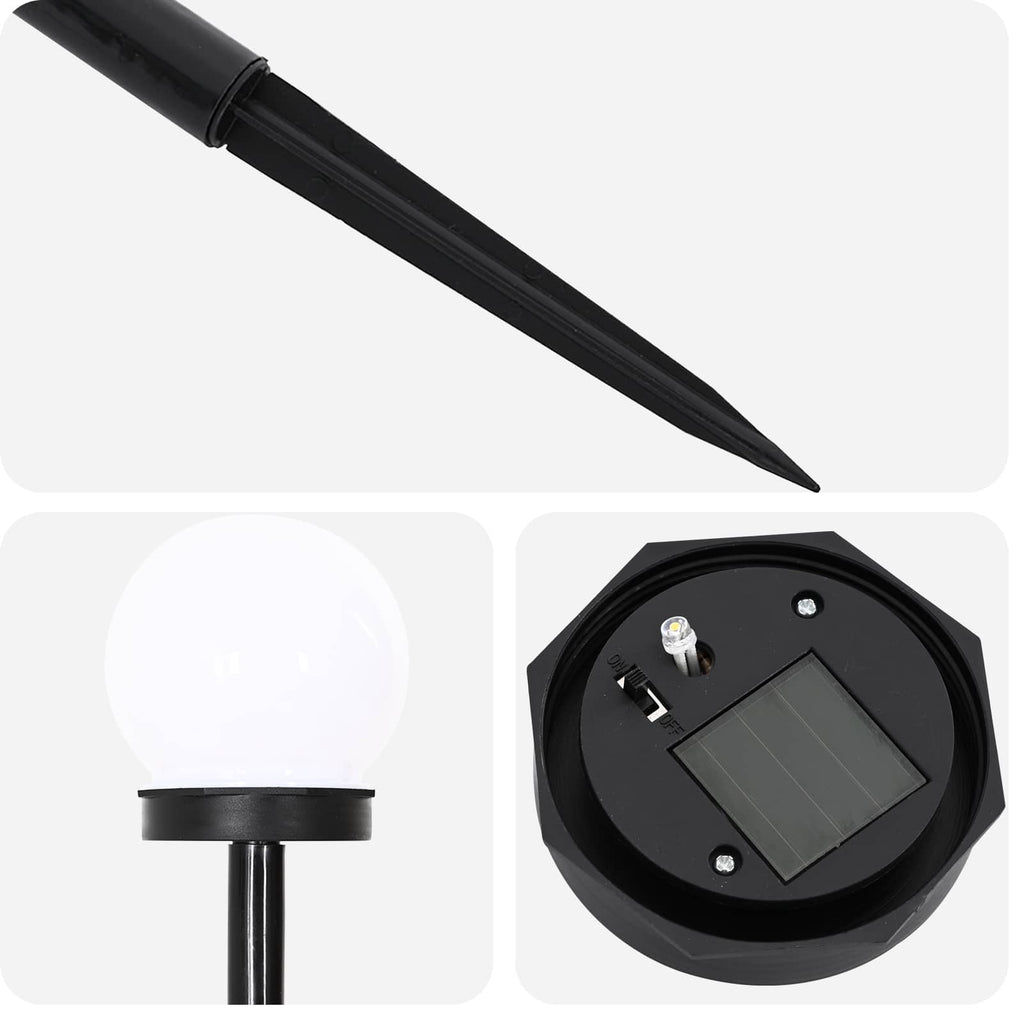 Buitenzonne-Lampen Met Grondpin 4 St Warmwit 38,5 Cm Abs