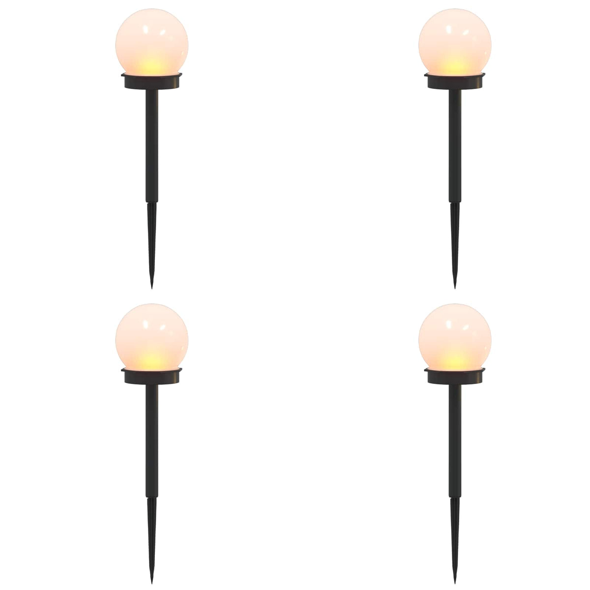 Buitenzonne-Lampen Met Grondpin 4 St Warmwit 38,5 Cm Abs