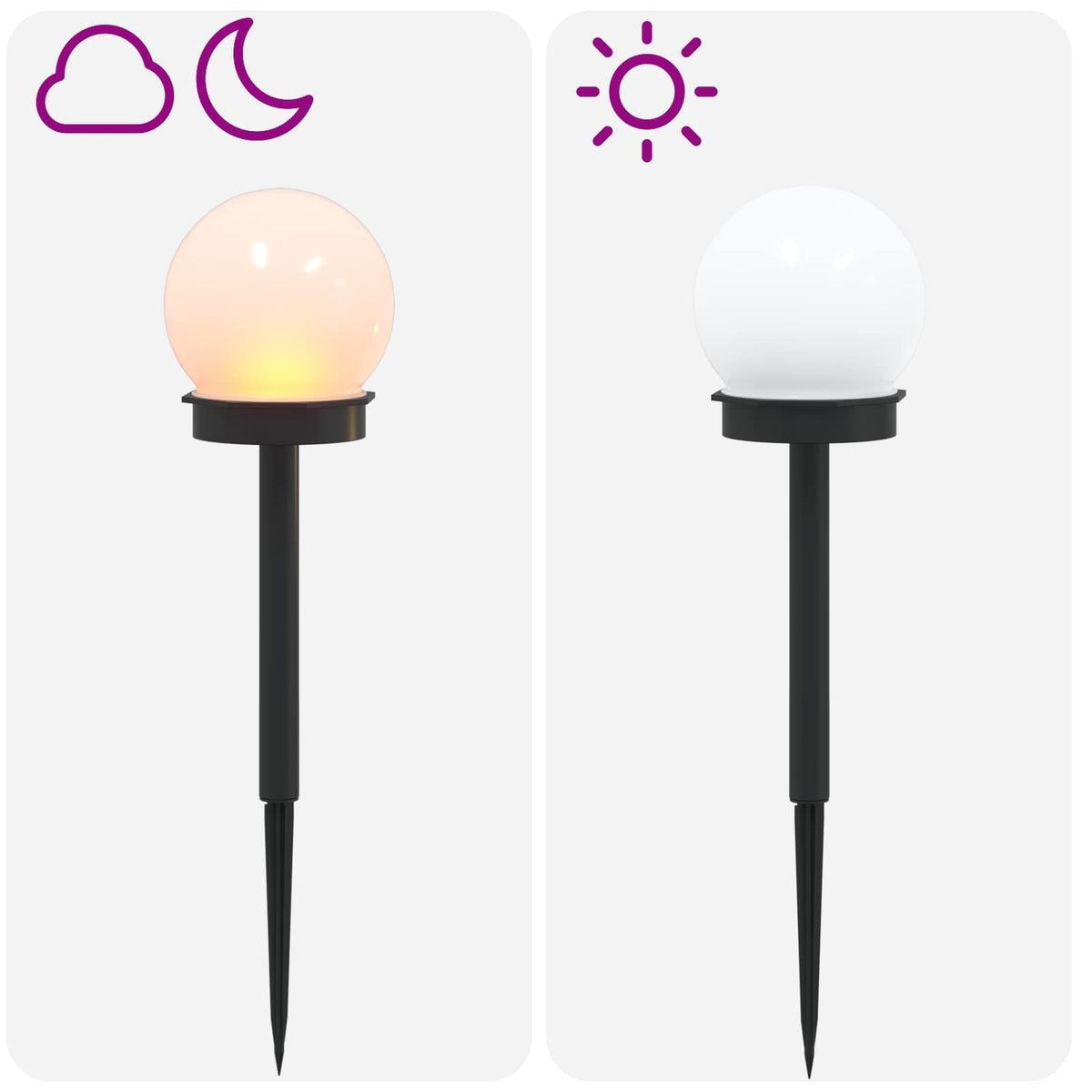Buitenzonne-Lampen Met Grondpin 4 St Warmwit 38,5 Cm Abs