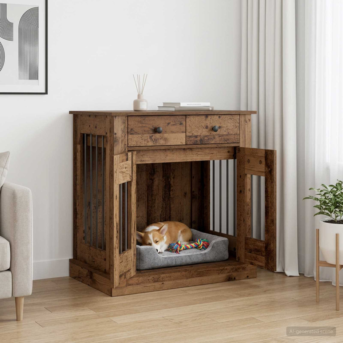 Hond Bench Meubel 80 X 47,5 X 80 Cm Bewerkt Hout