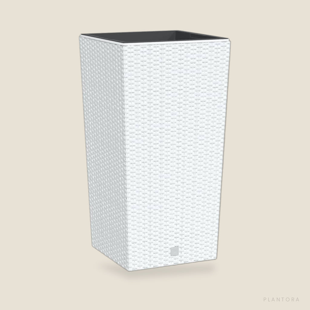 Plantenbak rattan-look wit, Plantora